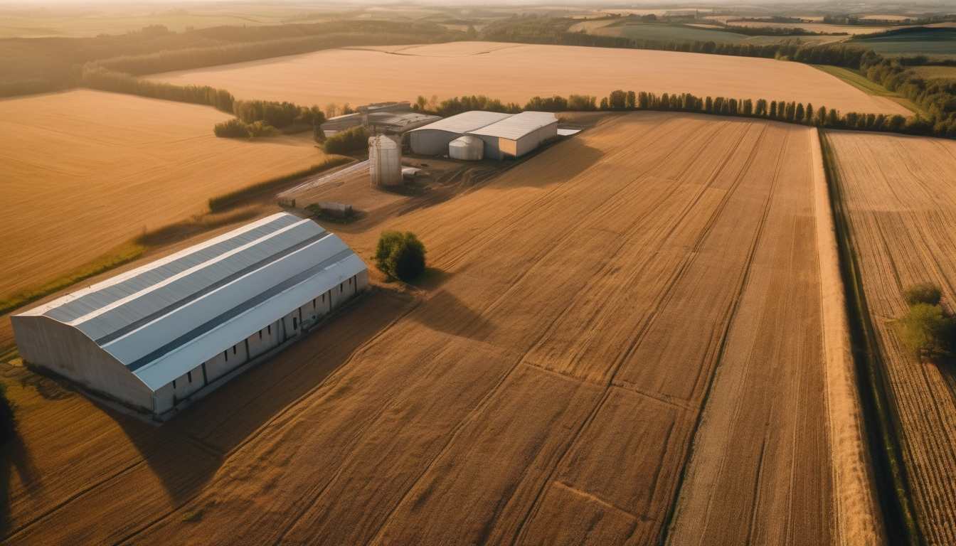 Agricoltura sostenibile e impianto industriale